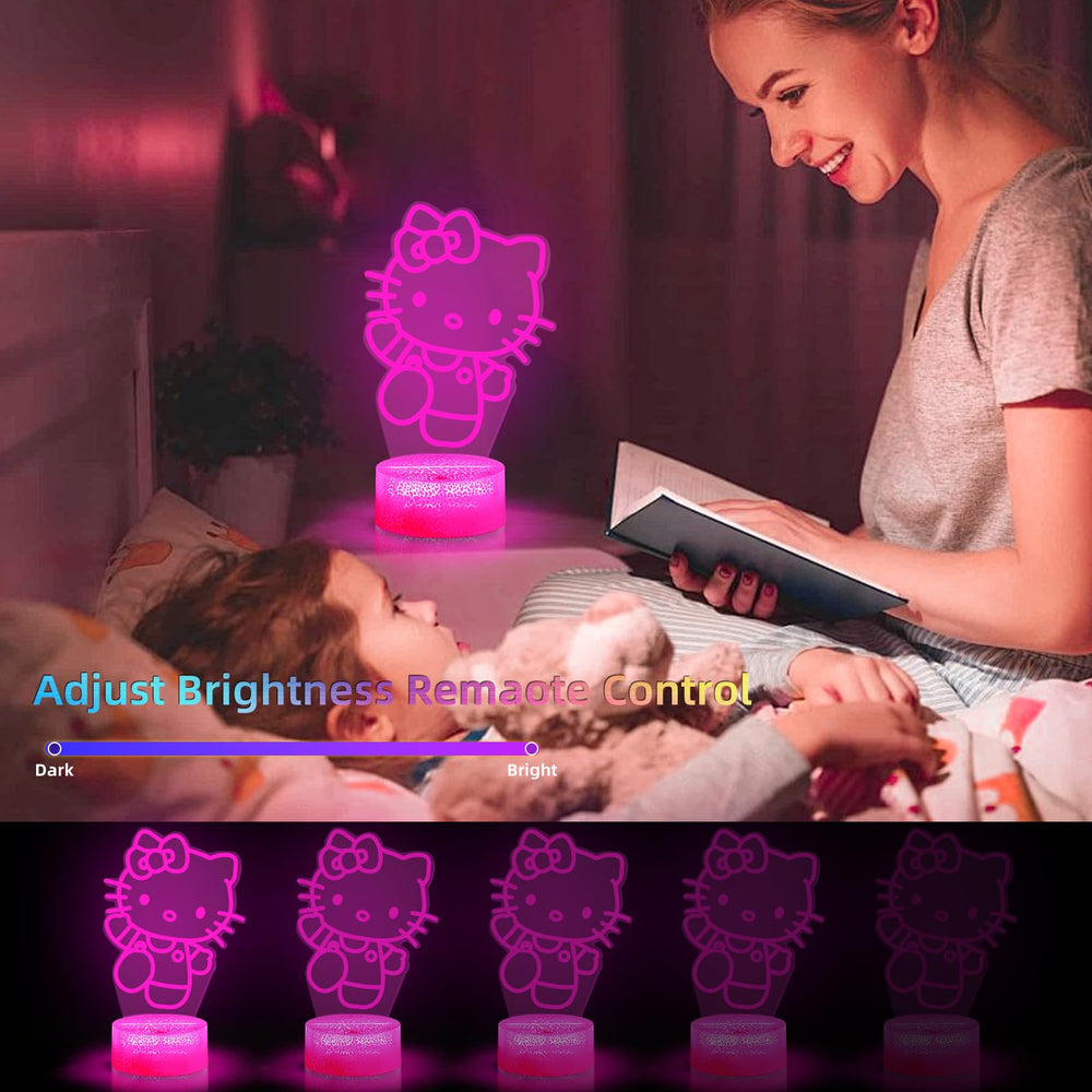 LOUHH Kitty Night Light dual start mode with USB or battery power