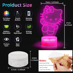 LOUHH Kitty Night Light touch base switching colors