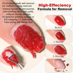 Louinstic quick-action burst during gel polish removal process