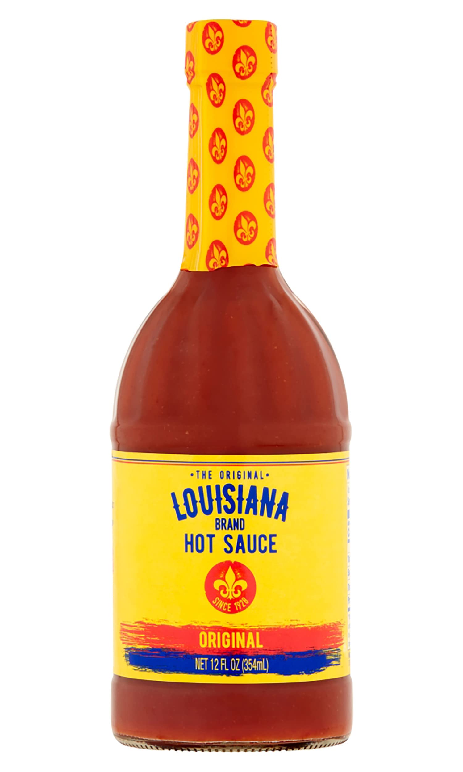 Louisiana Original Hot Sauce bottle front view for bold cayenne flavor in meals