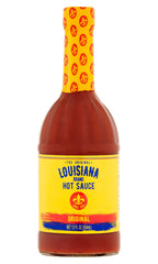 Louisiana Original Hot Sauce bottle front view for bold cayenne flavor in meals