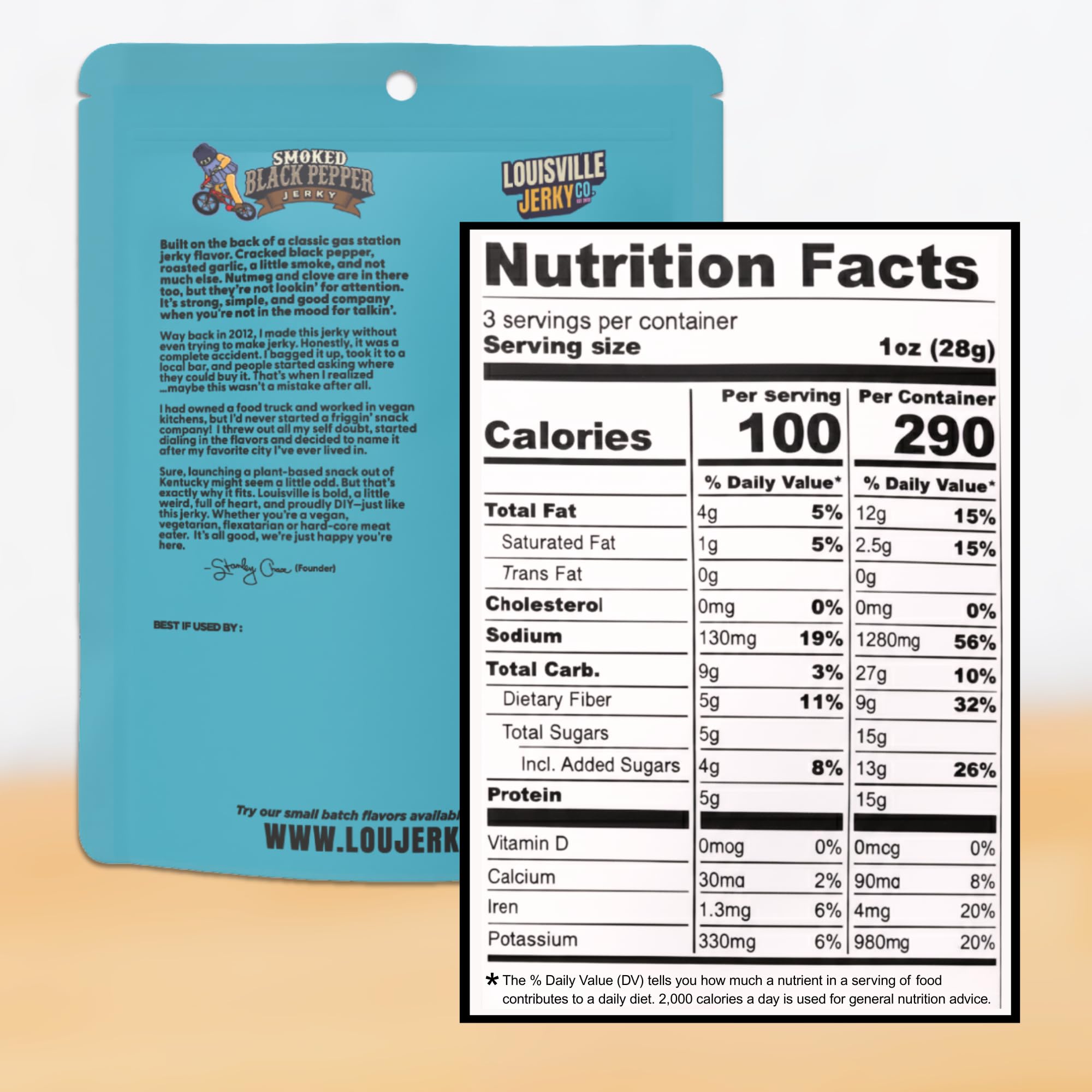 Louisville Vegan Jerky 3 flavor pack setup shows variety and snack options