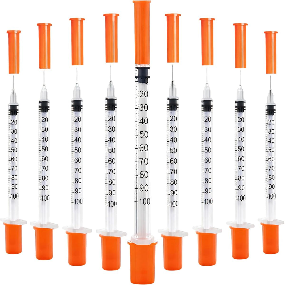 Lounert 120-pack U100 syringe with 1ml capacity and 30G needle for precise dosing.