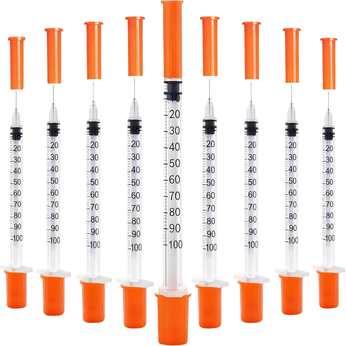 Lounert 120-pack U100 syringe with 1ml capacity and 30G needle for precise dosing.