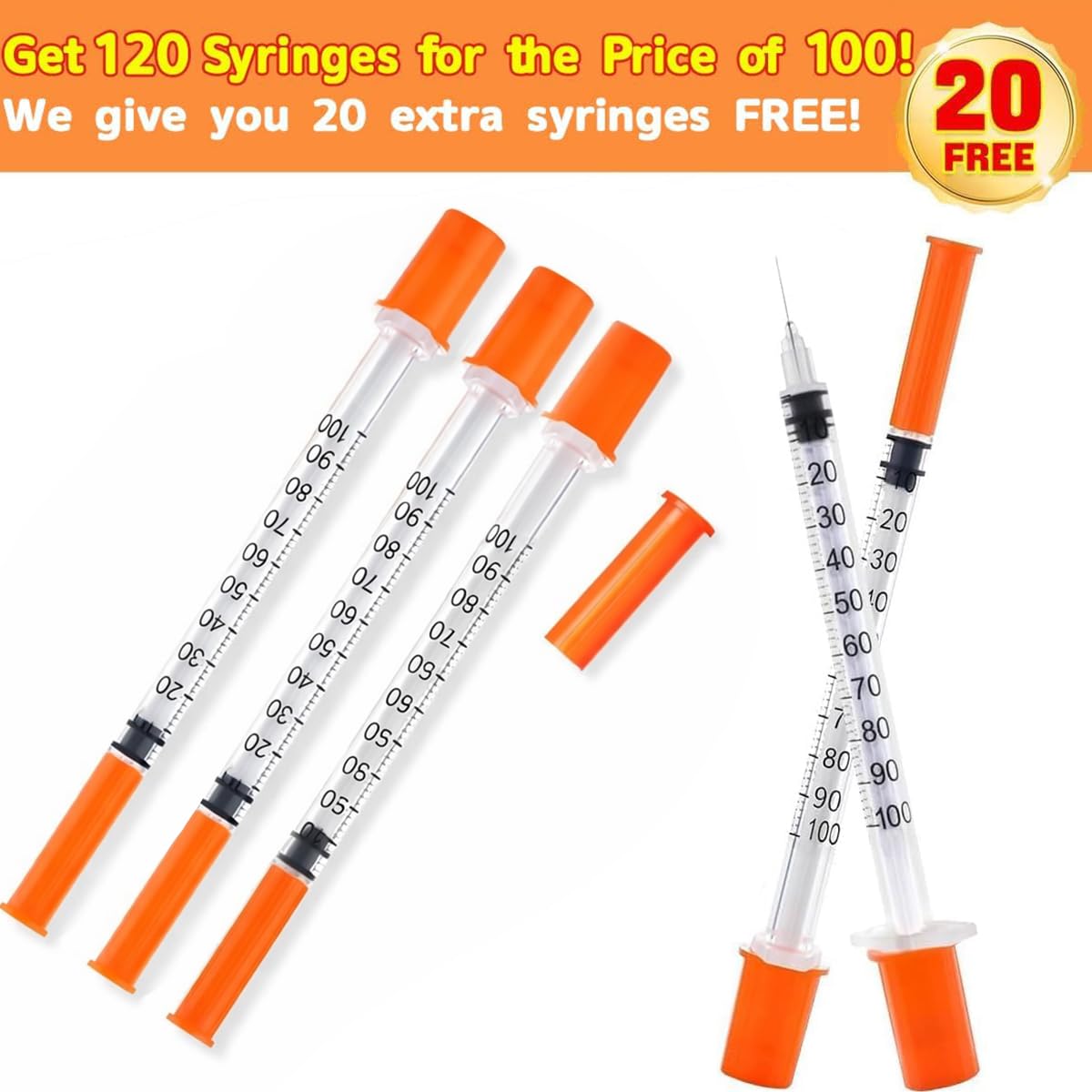 Individually wrapped syringes keep each unit clean and ready to use.