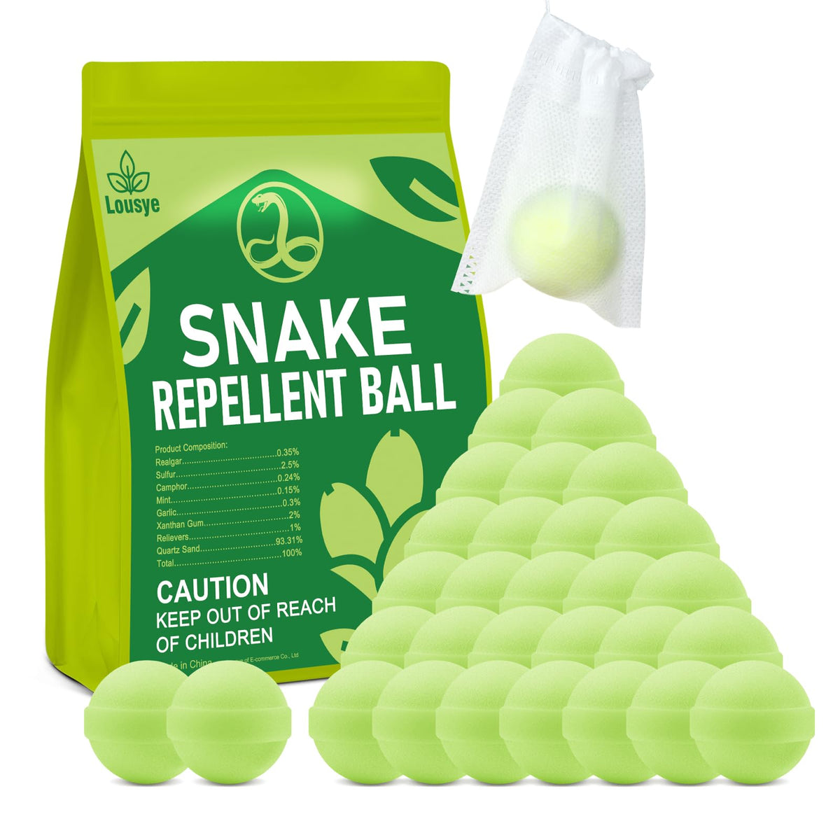Lousye snake repellent 30-pack mint for yard protection and pest deterrence.