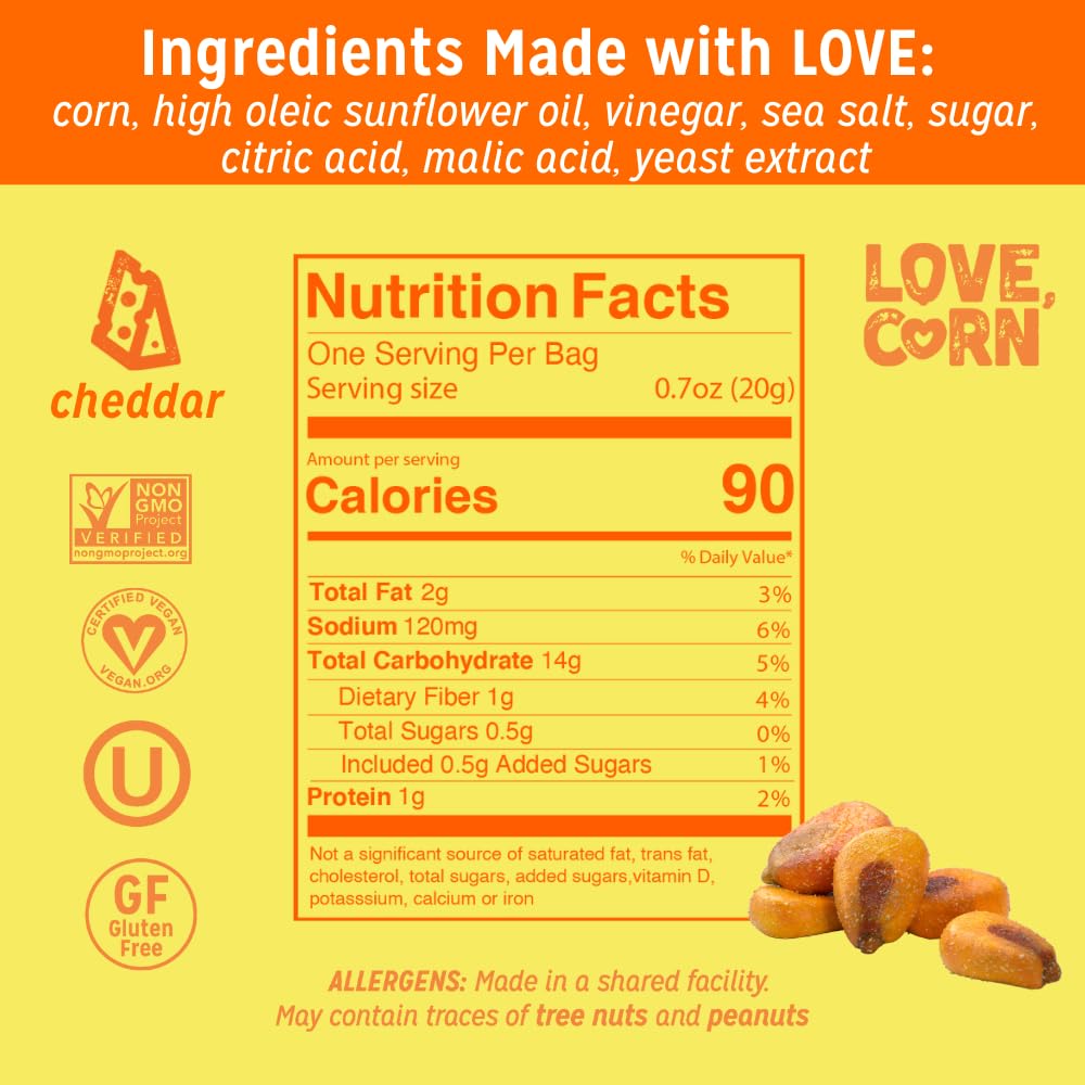 Love Corn Cheddar on-the-go pack, a savory option for busy days.