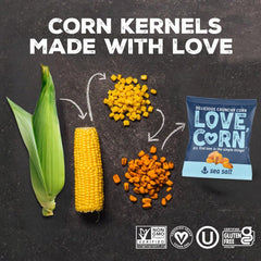 Love Corn Fab Four Salt Vinegar bag with tangy crunch for on-the-go snacking