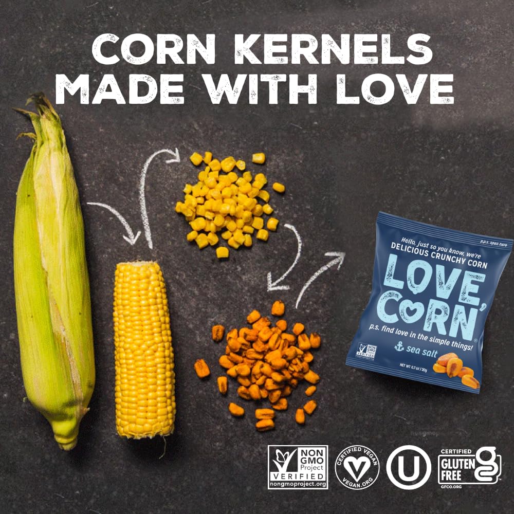 Love Corn on-the-go snack perfect for road trips and busy days.
