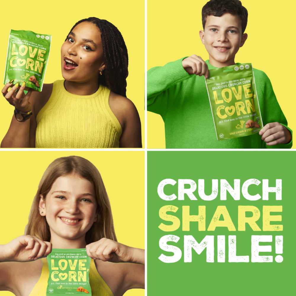 Love Corn Sour Cream & Onion on the go pack demonstrates portable snacking option