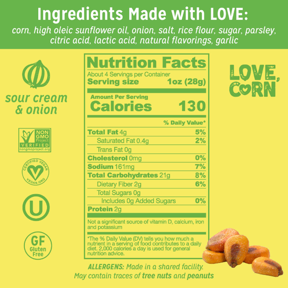 Love Corn Sour Cream & Onion plate snack idea for gatherings