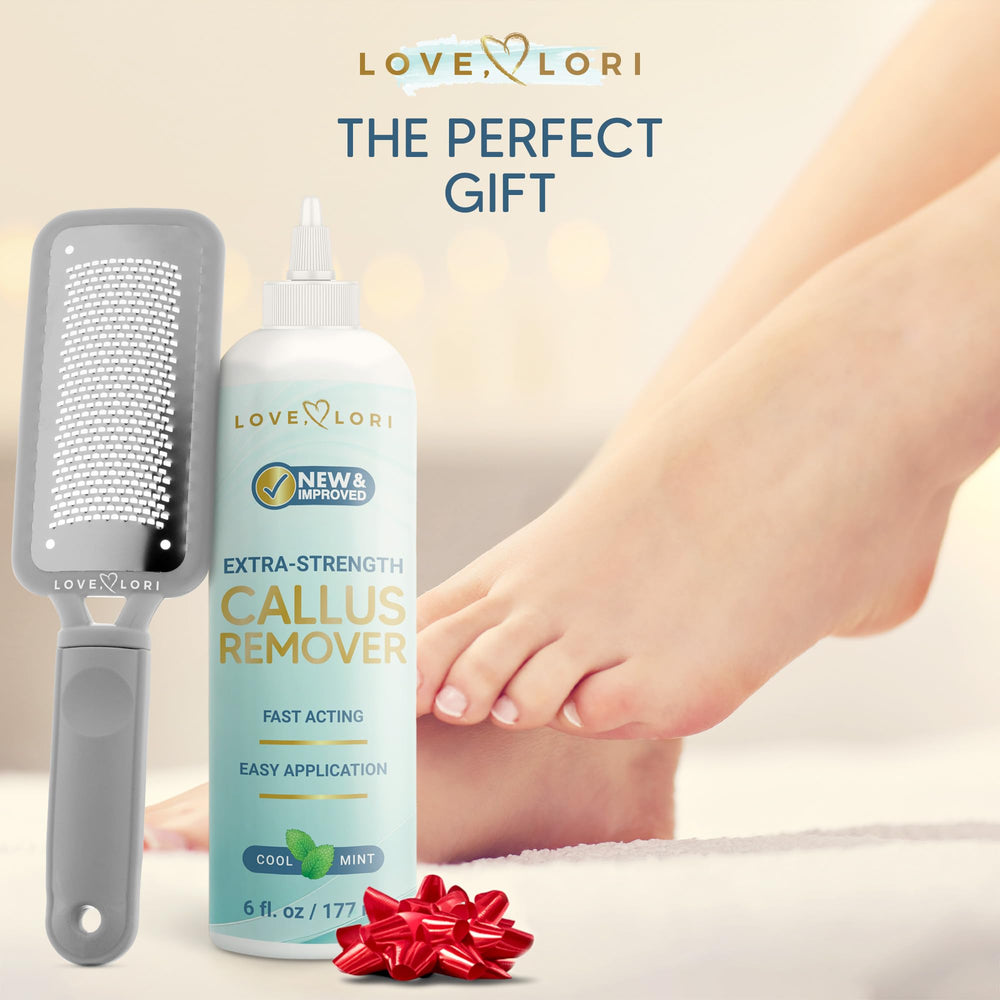 LOVE LORI foot file exfoliation in progress for smoother skin