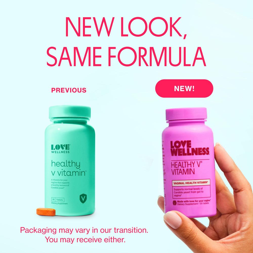 Healthy V Vitamin capsule close-up showing gluten-free and dairy-free formula