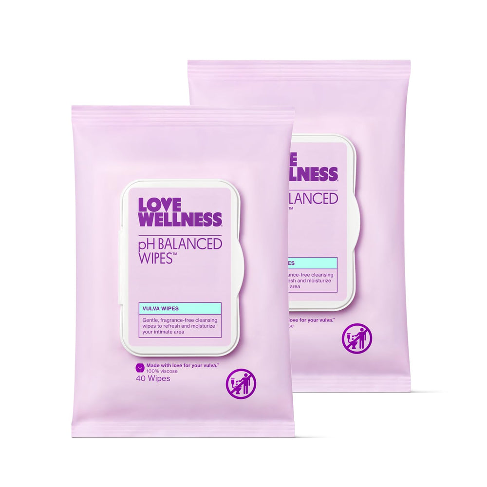 Love Wellness pH Balancing Wipes pack for daily intimate cleansing.