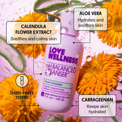 Love Wellness cleanser foam and lather for sensitive skin.