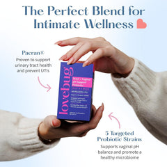 LOVEBUG acid-resistant capsules protecting probiotics through digestion.