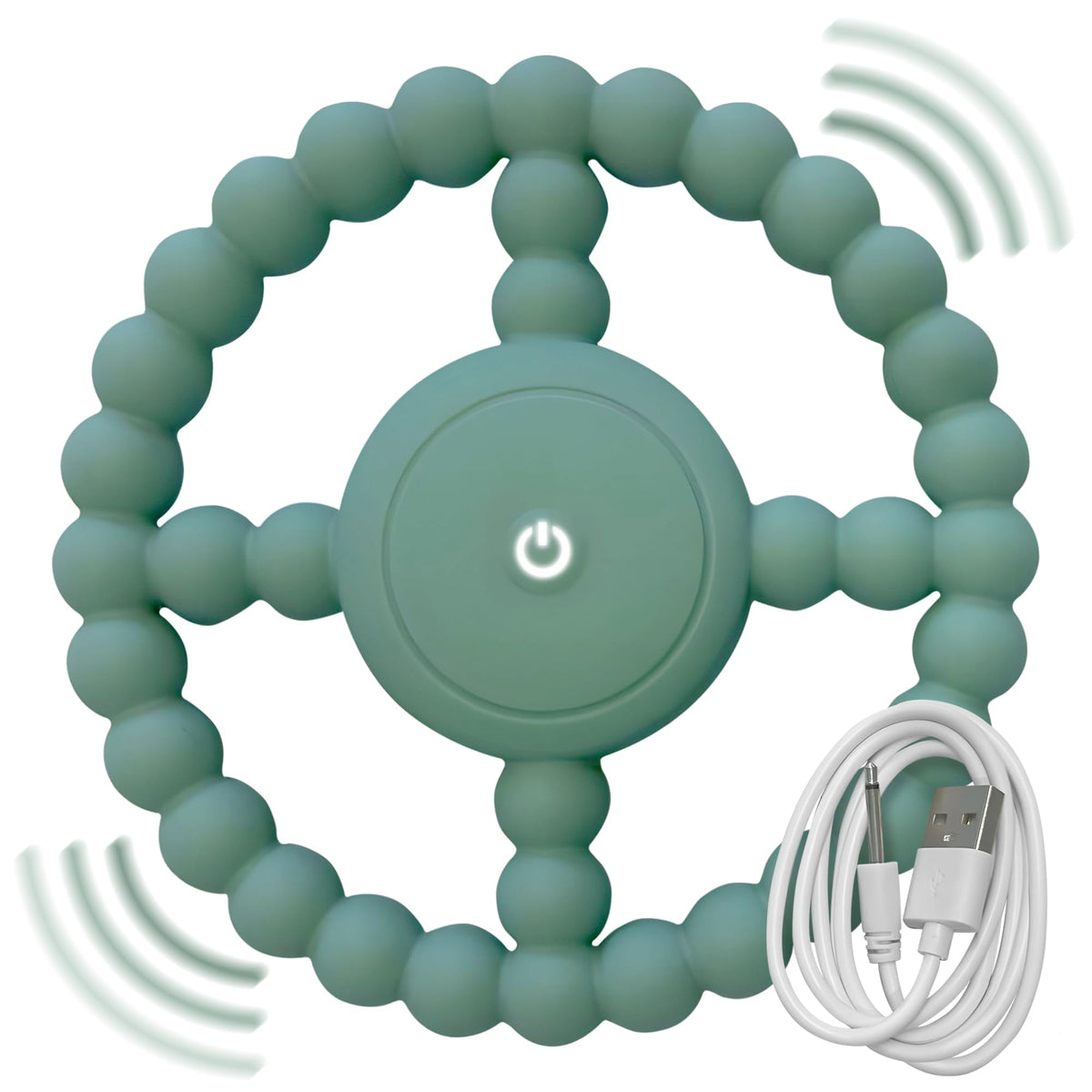 LoveHugs vibrating sensory chew toy, front view, promoting calming sensory engagement.