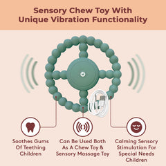 LoveHugs vibrating sensory chew toy in use, supporting sensory needs for autistic children.
