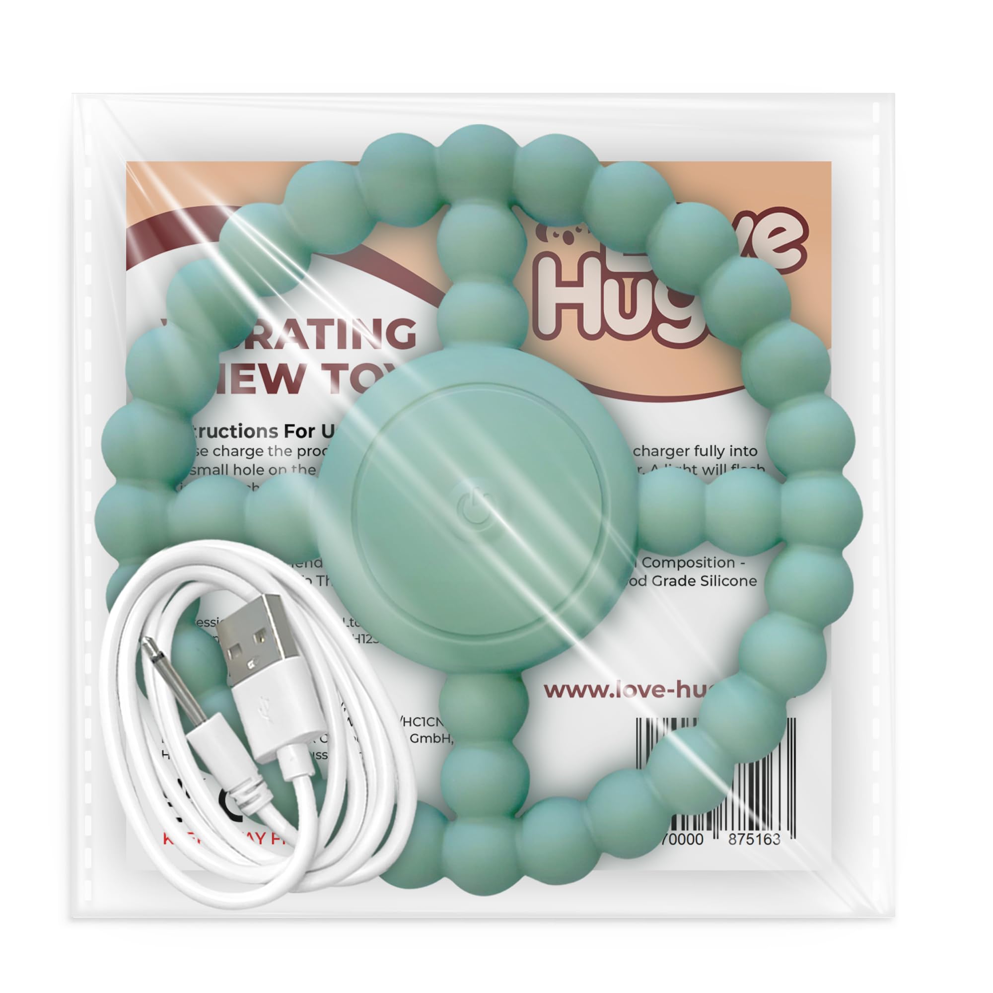 LoveHugs vibrating sensory chew toy water resistant, easy cleaning.