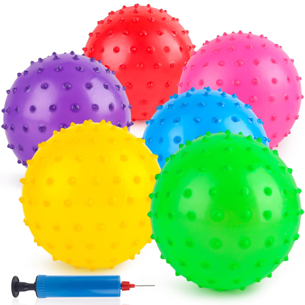 LOVEINUSA bouncy ball set with colorful knobby texture for tactile play