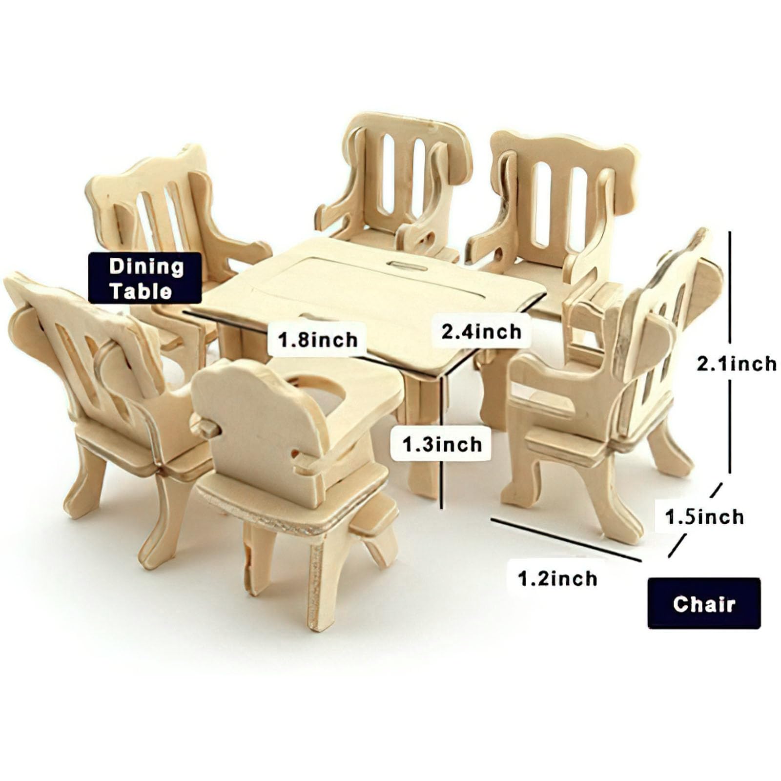 LOVEINUSA natural wood texture enhances authentic dollhouse interiors.