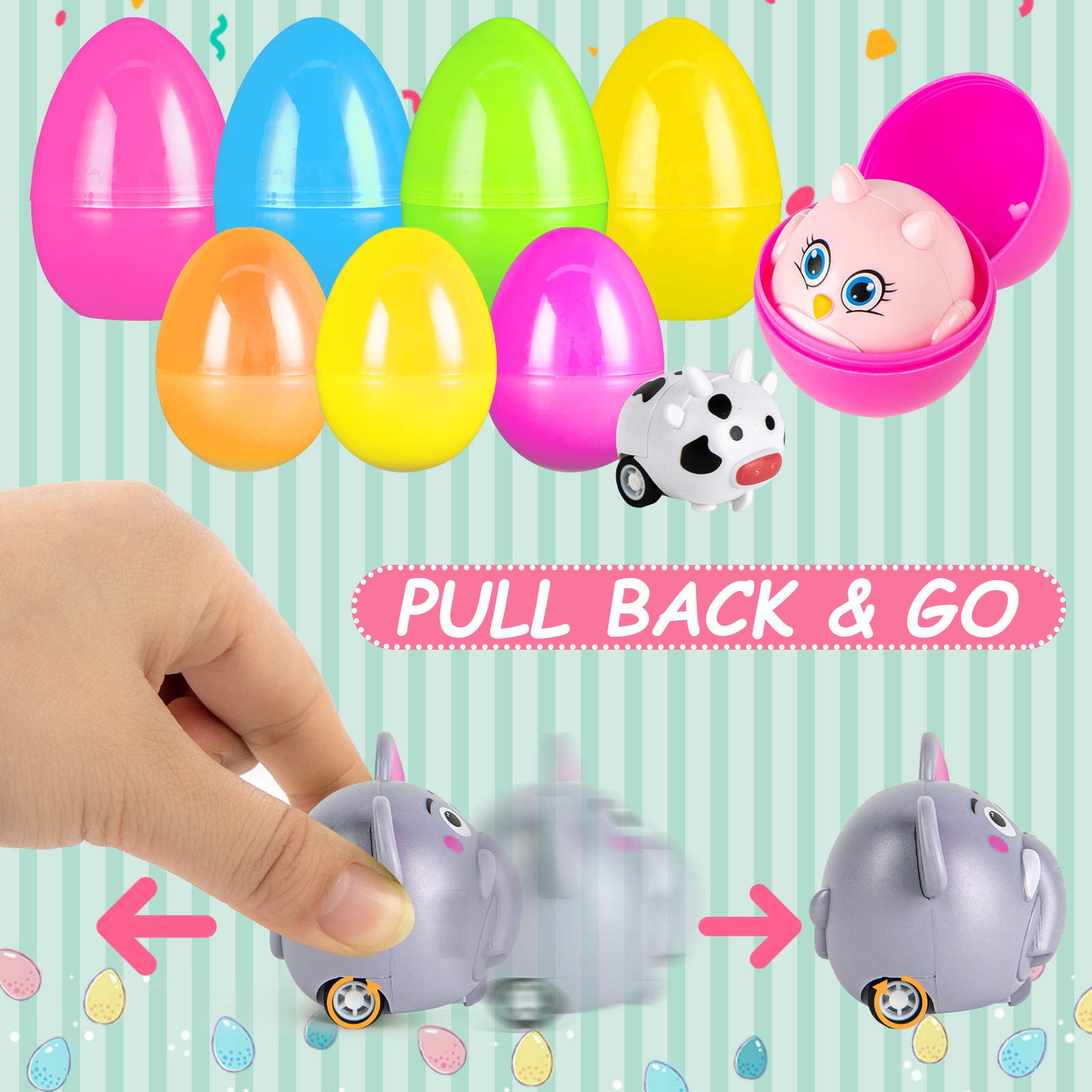 LovesTown large pullback cars with colorful animal themes for durable fun
