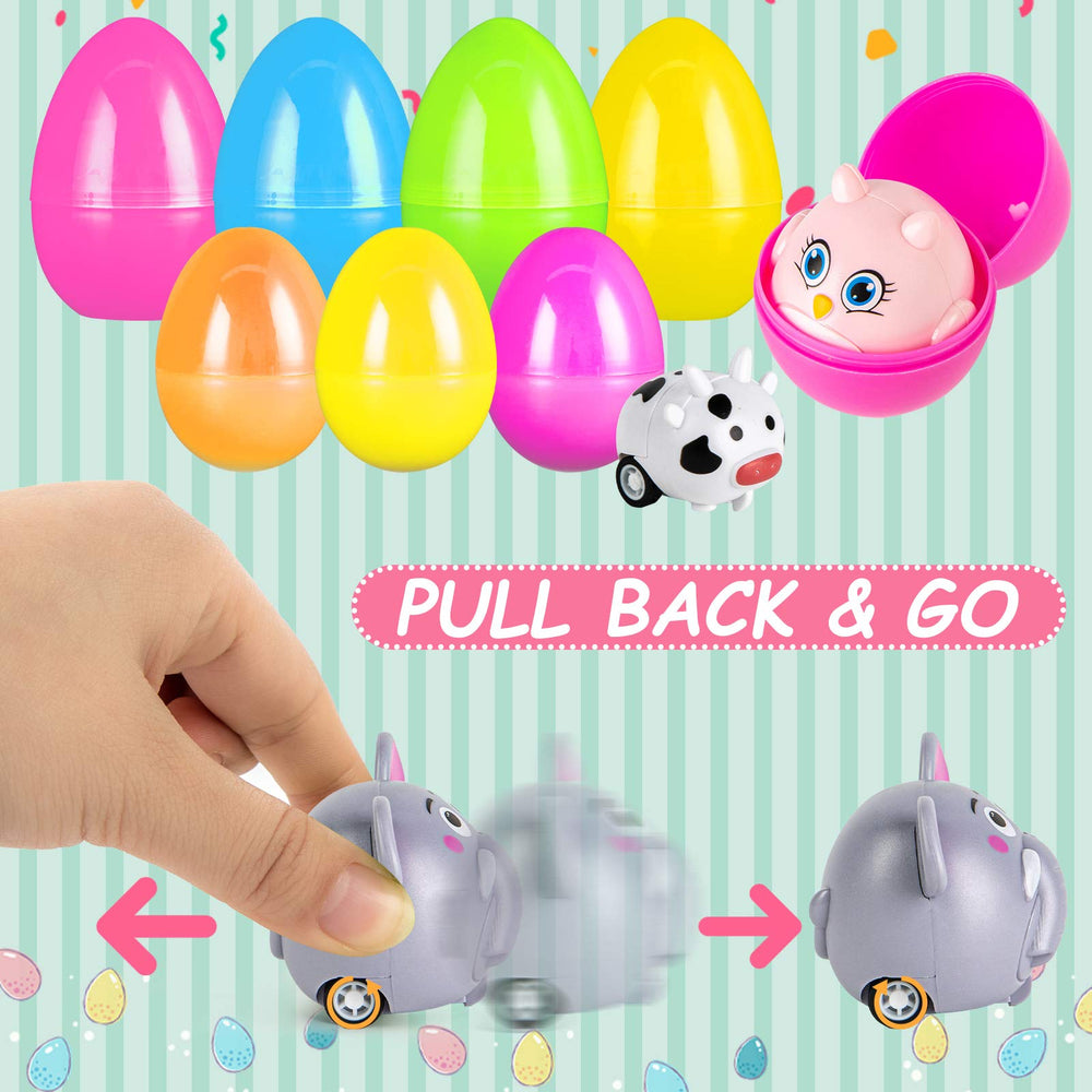 LovesTown large pullback cars with colorful animal themes for durable fun