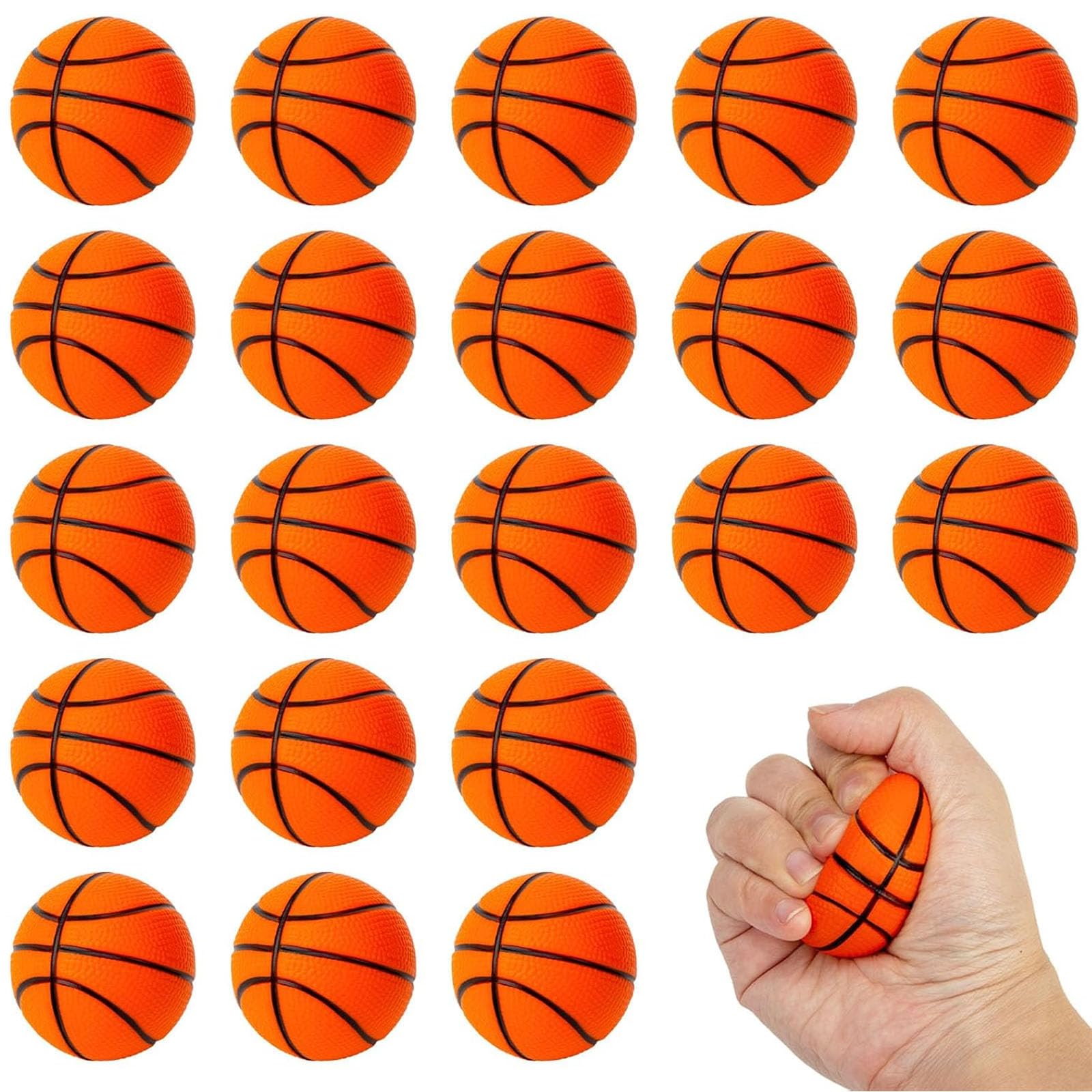 LovesTown basketball stress ball front view showing durable foam for repeated squeezes.