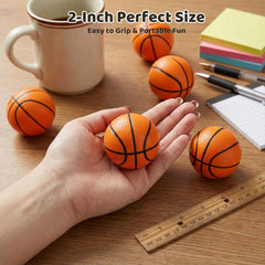 LovesTown basketball stress ball orange color, 2-inch size for palm-friendly grip.