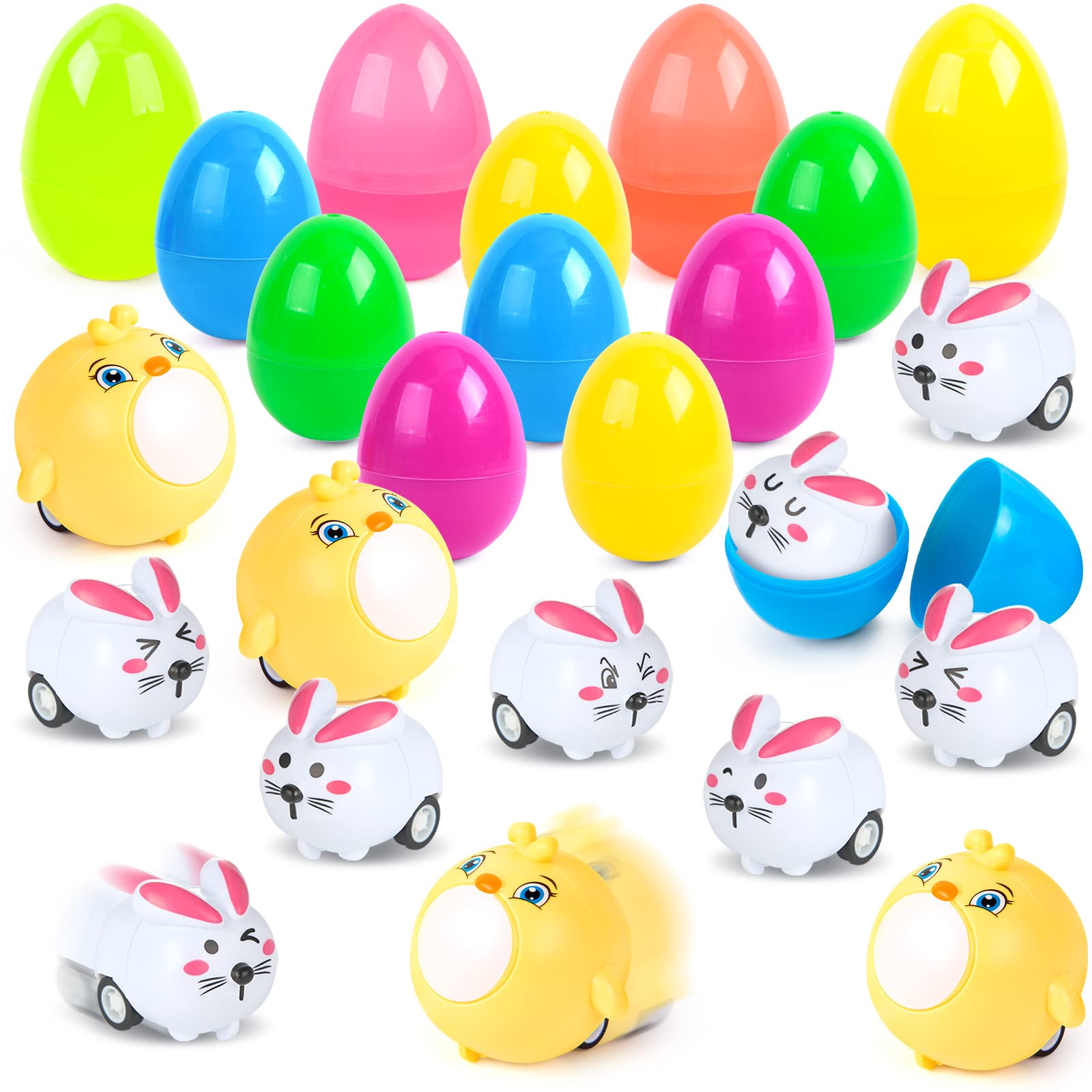 LovesTown Easter eggs with pull-back cars inside offer durable, kid-friendly play.