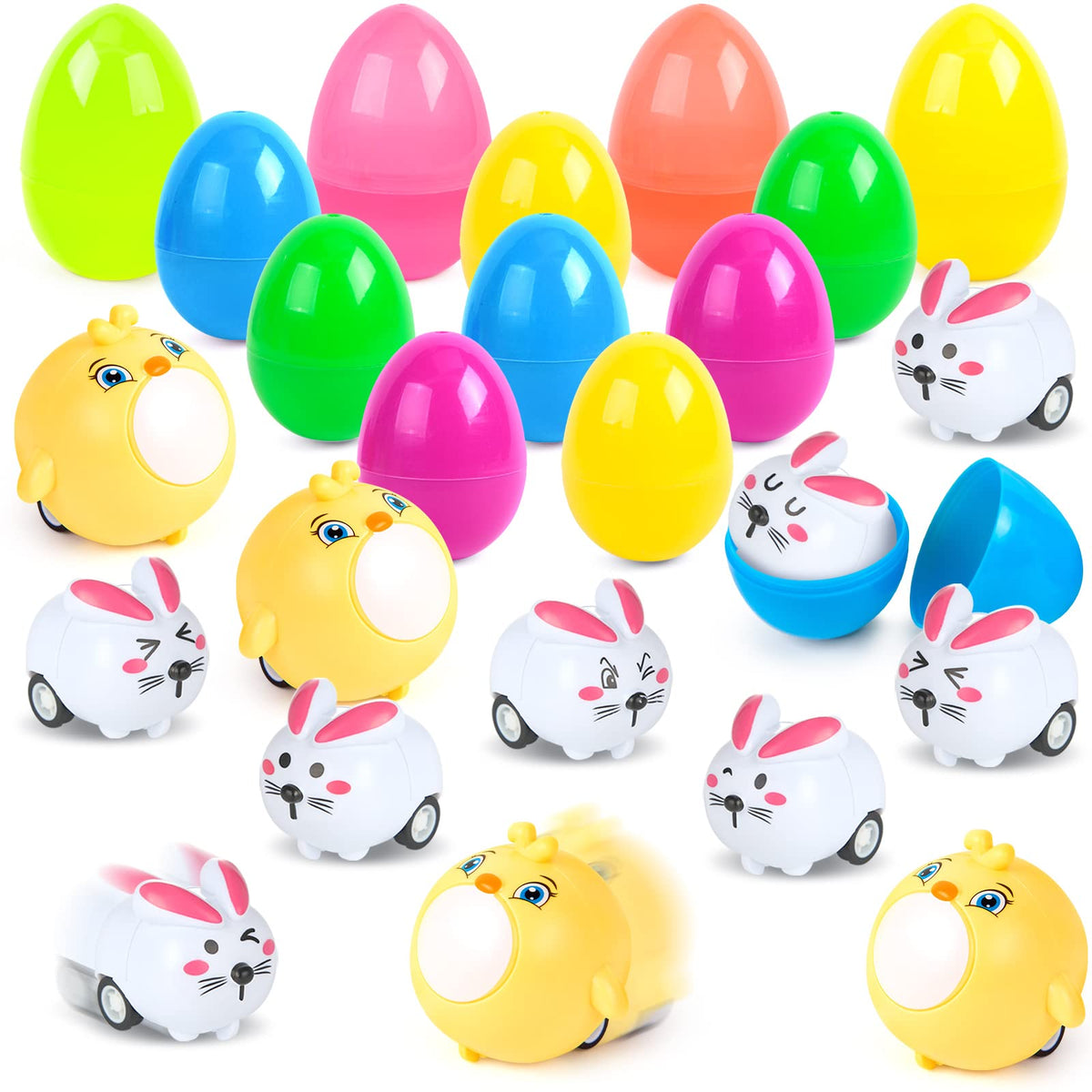 LovesTown Easter eggs with pull-back cars inside offer durable, kid-friendly play.