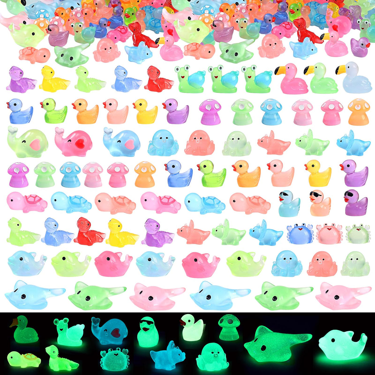 LOVEXIRAN 100-piece resin animals set for dollhouse decor