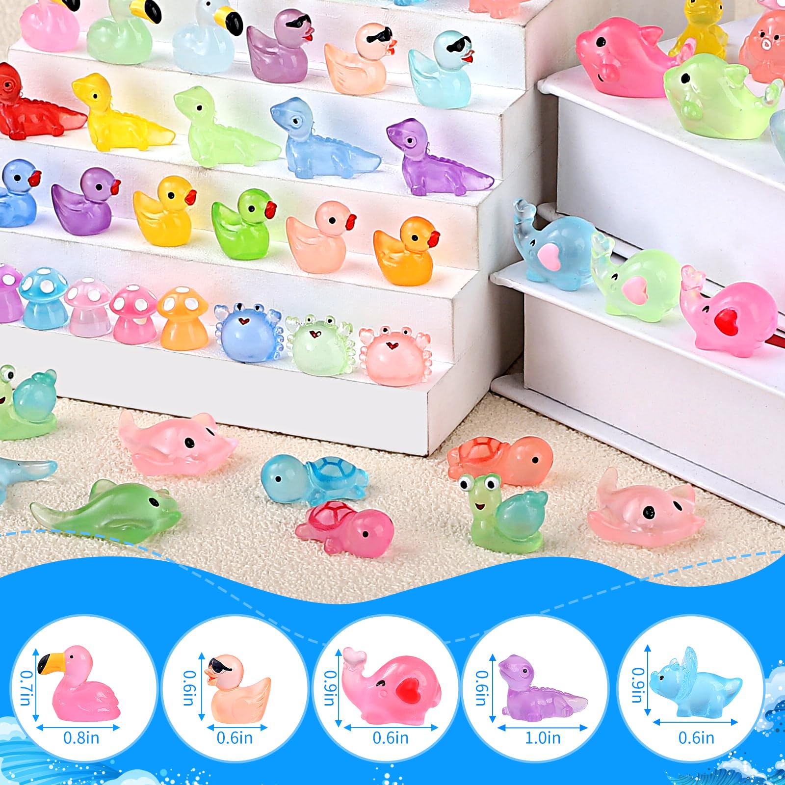 LOVEXIRAN packaging includes 100 glow mini animals for crafts