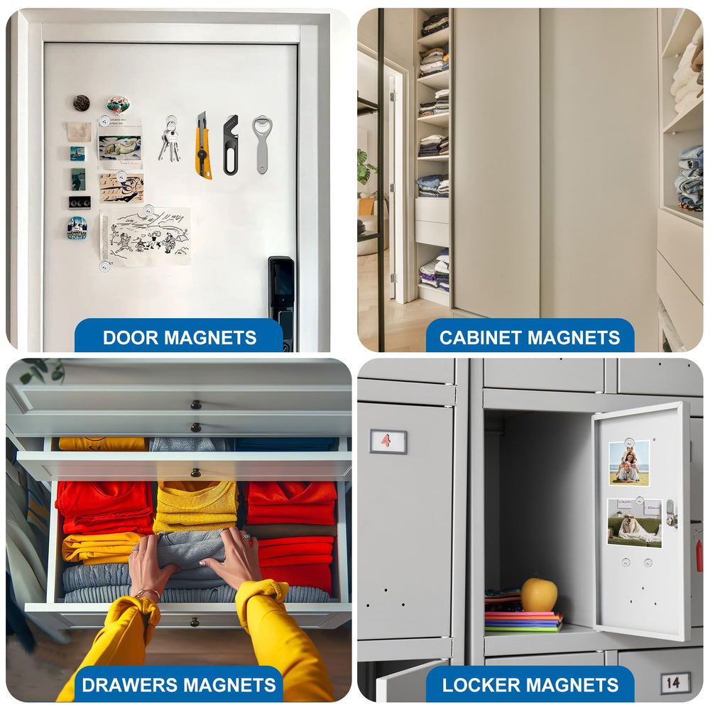 LOVIMAG kitchen cabinet magnets securing doors with reliable magnetic force.