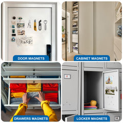 LOVIMAG kitchen cabinet magnets securing doors with reliable magnetic force.