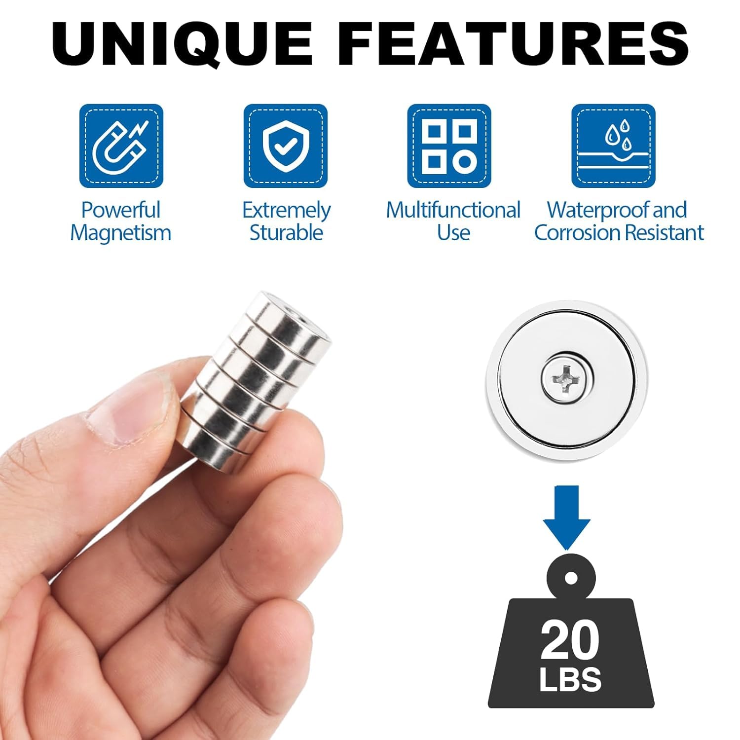 LOVIMAG magnets coated with Ni+Cu+Ni for corrosion resistance and long life.