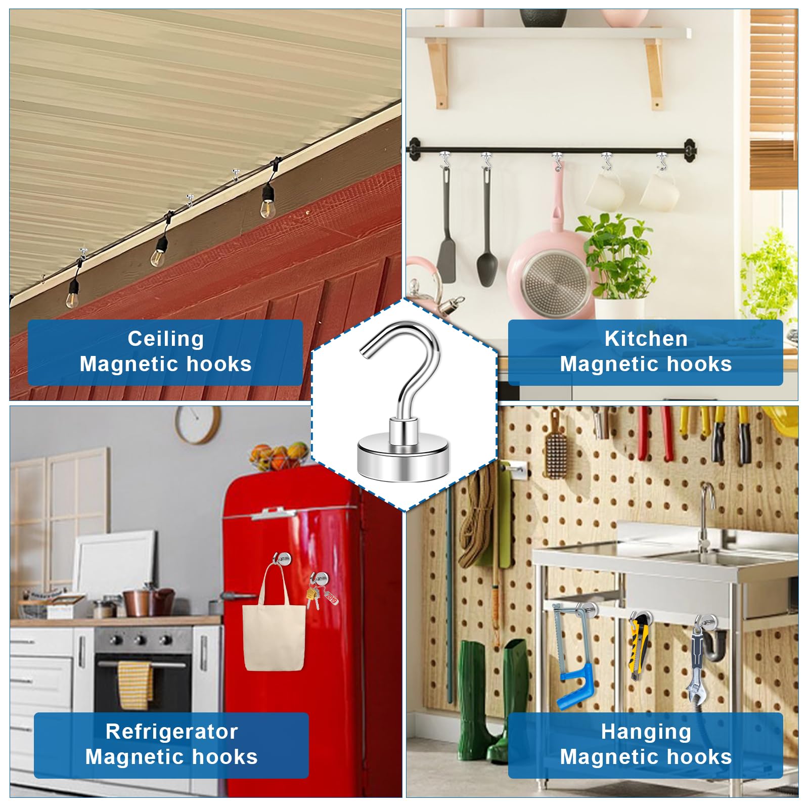 LOVIMAG hook shown for indoor-outdoor use for versatile organization