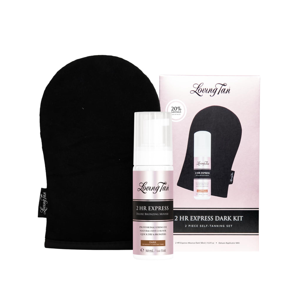 Loving Tan 2HR Express Mousse dark bottle for natural streak-free tan