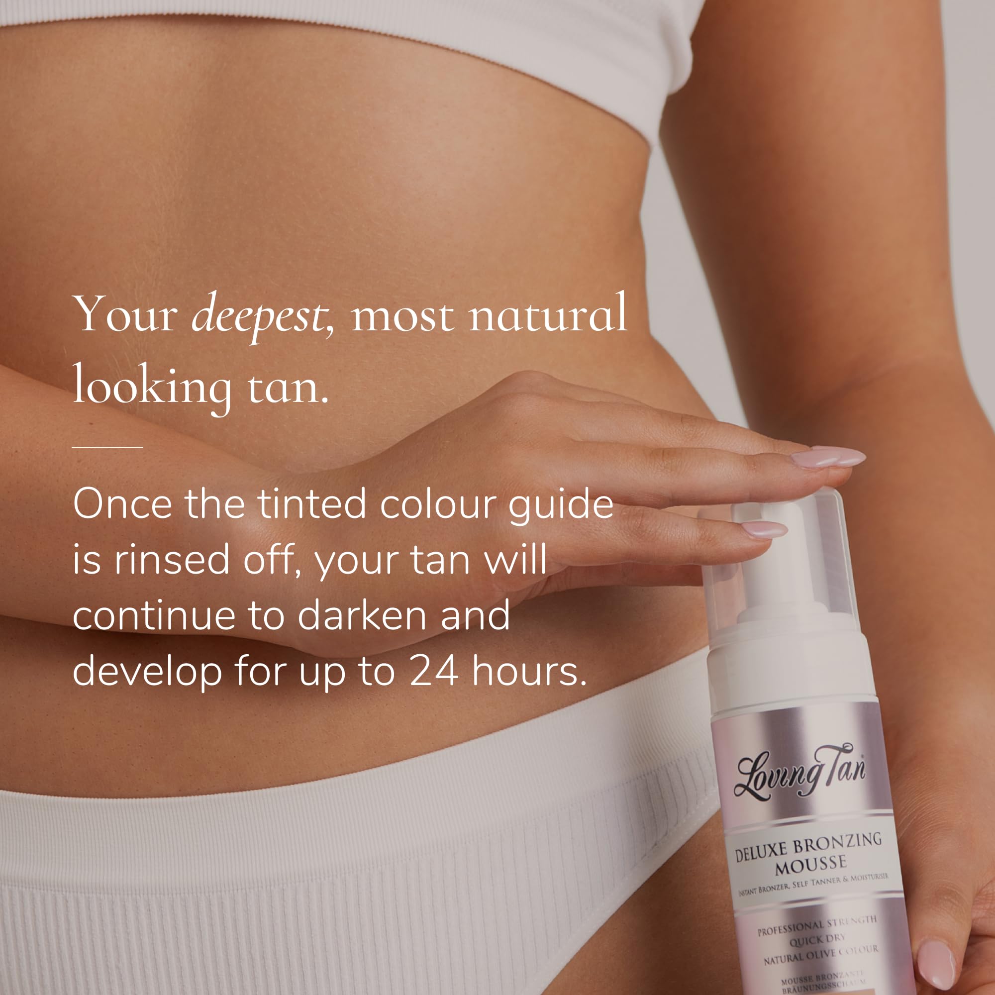 Loving Tan Deluxe Bronzing Mousse leaves no sticky residue once dry.