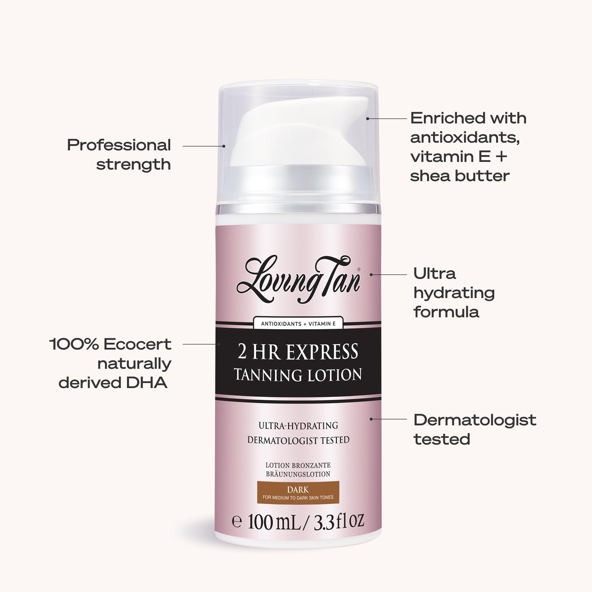 Loving Tan packaging emphasizes vegan and cruelty-free branding