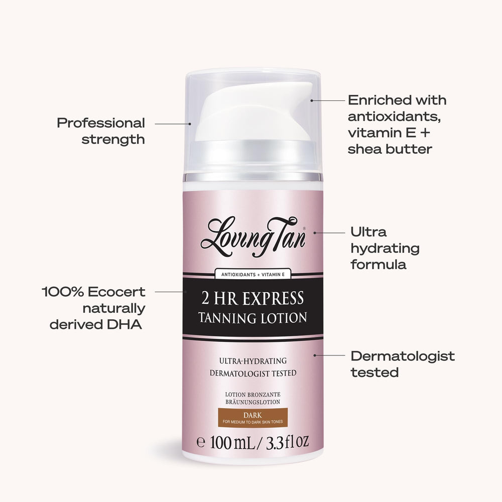 Loving Tan packaging emphasizes vegan and cruelty-free branding