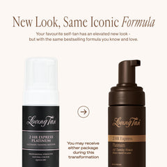 Loving Tan Platinum 2HR Express foam pump demonstrates quick-drying, streak-free application
