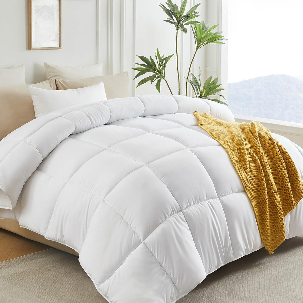 Lovsoul down alternative queen comforter front view showing all-season versatility