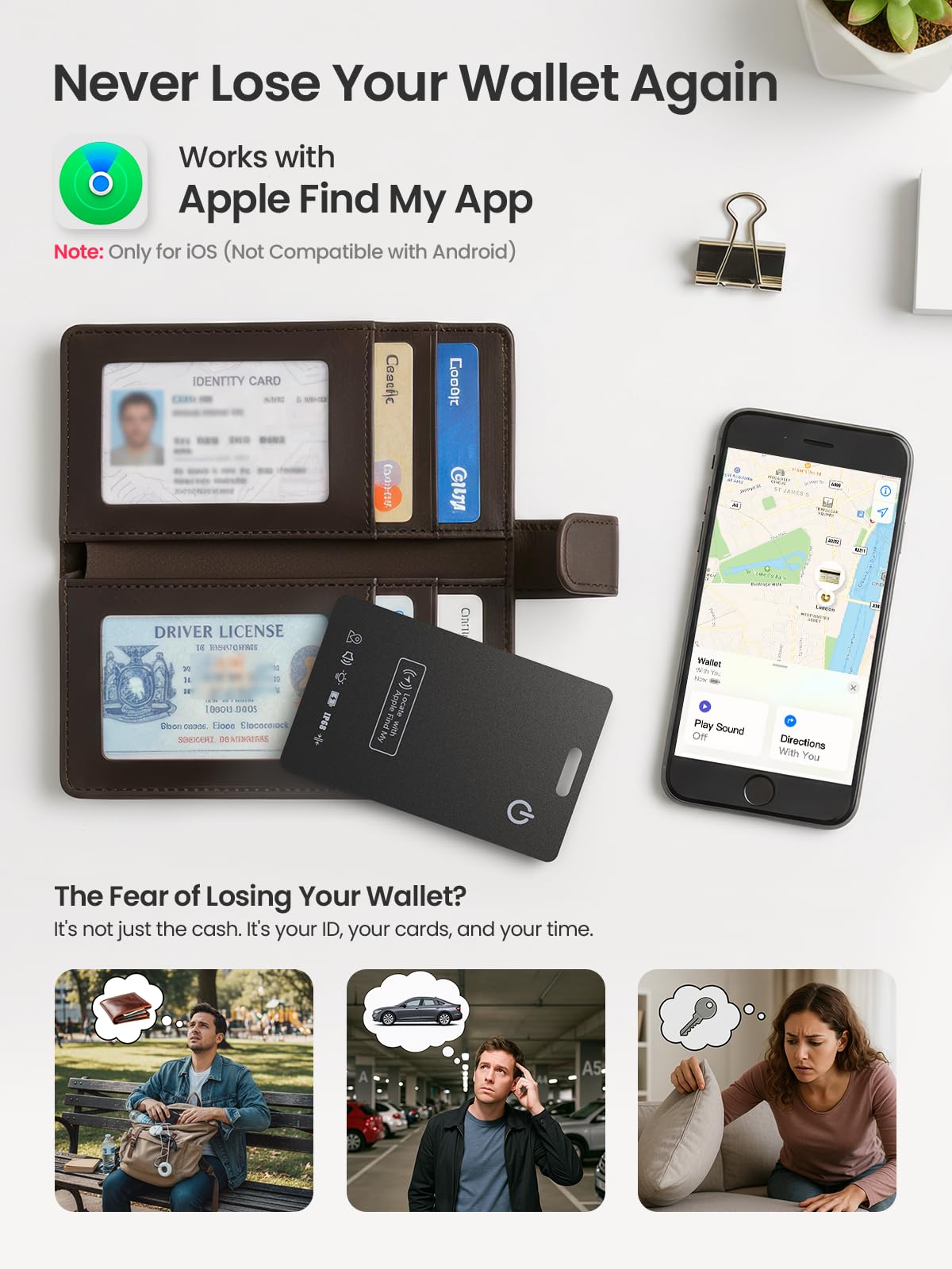LOXP thin 1.65mm tracker fits credit card slots discreetly