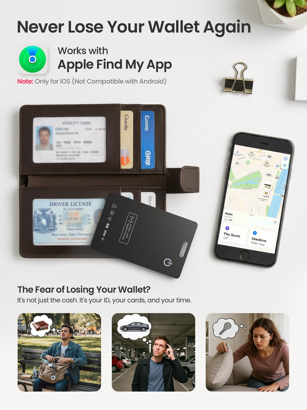 LOXP thin 1.65mm tracker fits credit card slots discreetly
