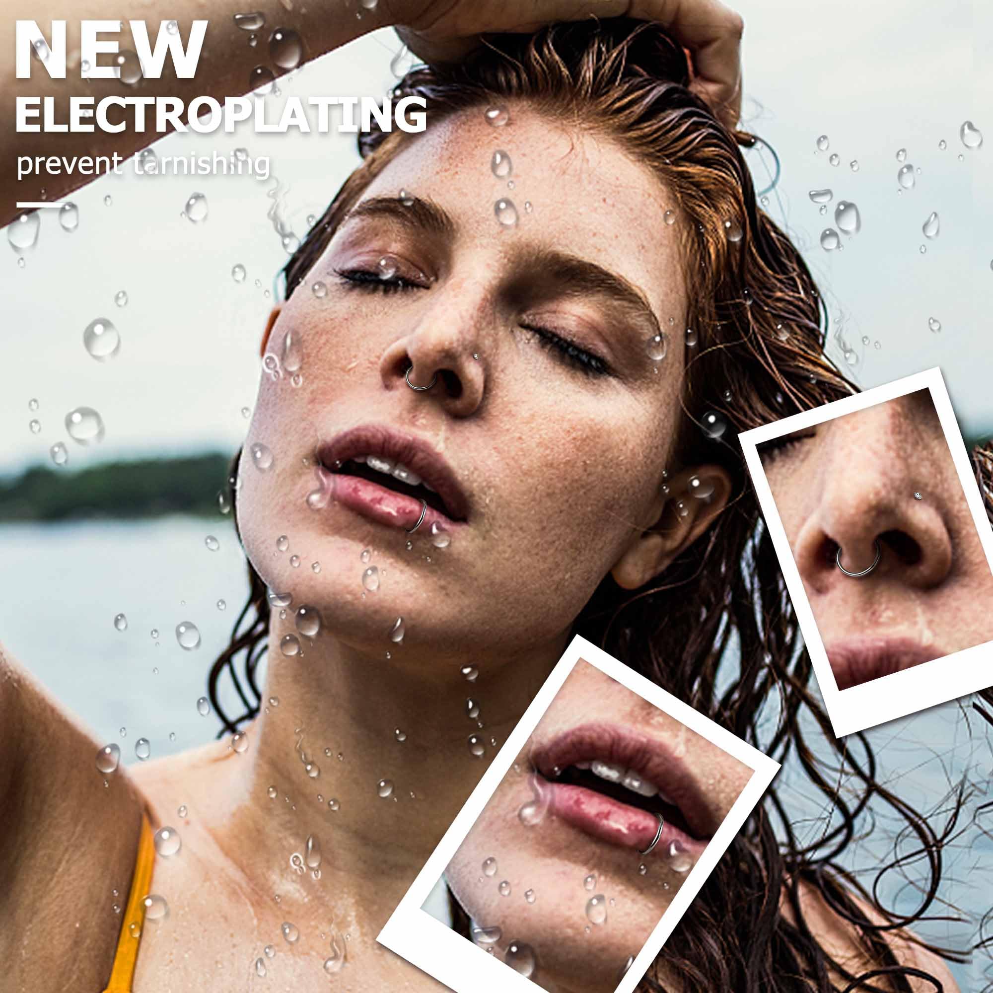 LOYALLOOK nose stud L-shaped close-up, easy to insert and secure.
