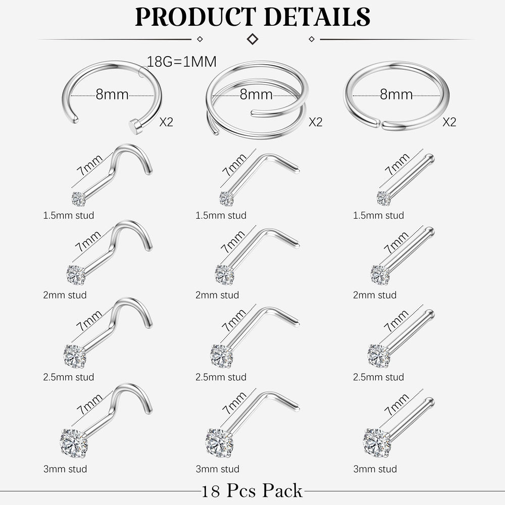 LOYALLOOK nose stud screw type shows smooth finish and comfortable fit.