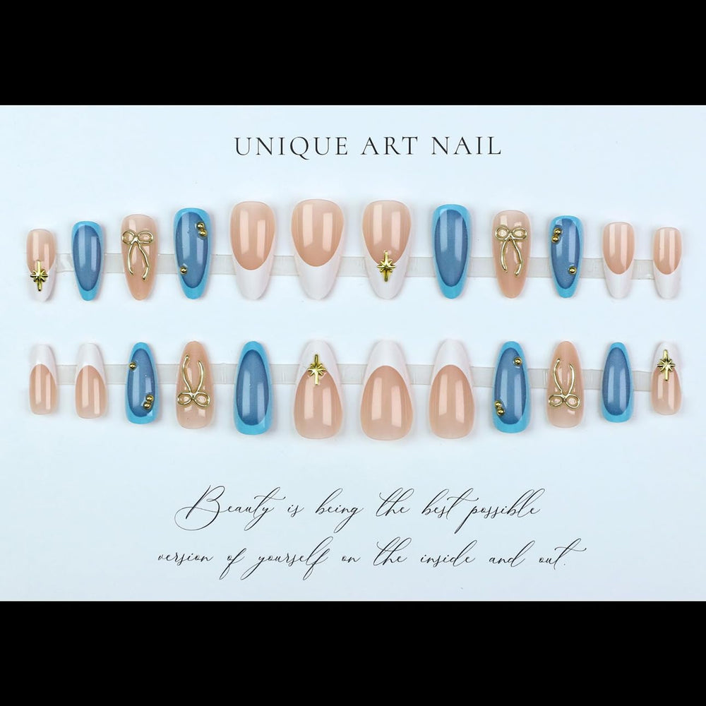 LPOODDNU glossy false nails with adhesive tabs for quick at-home manicure