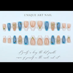 LPOODDNU glossy false nails with adhesive tabs for quick at-home manicure