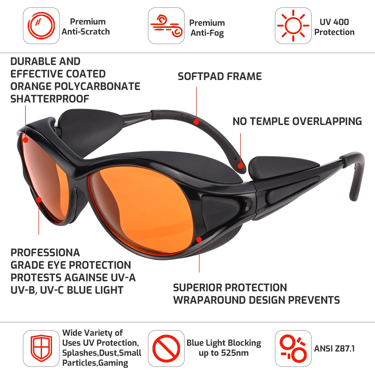 LPSAFP anti fog coating keeps lenses clear in bright work environments.